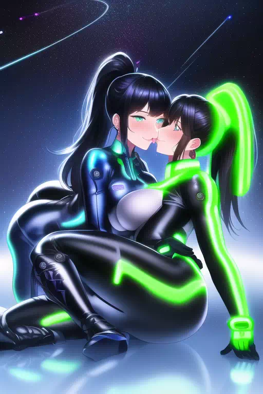 【NovelAI】Les sex in space base