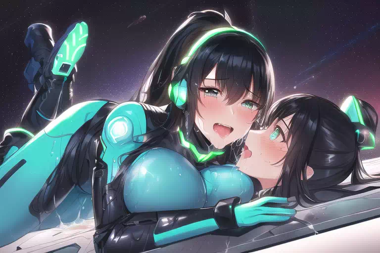 【NovelAI】Les sex in space base
