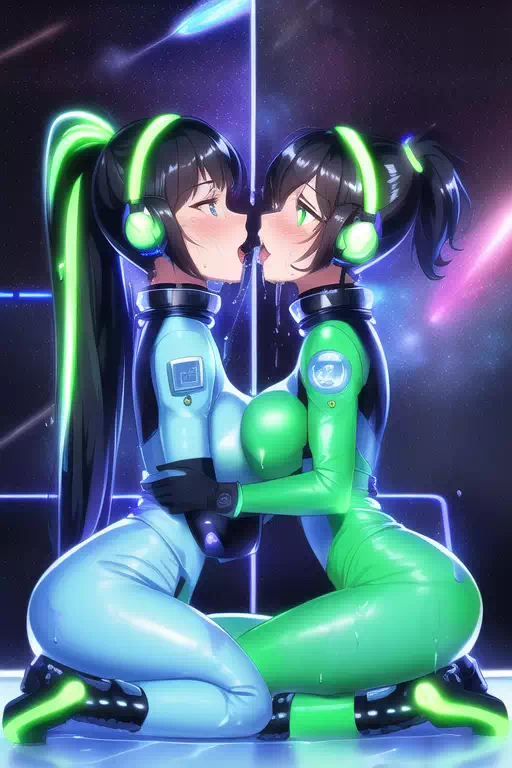 【NovelAI】Les sex in space base