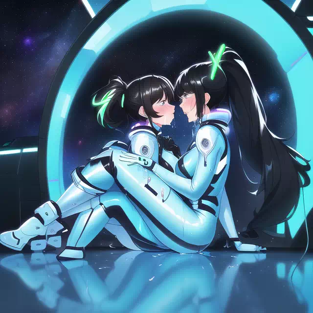 【NovelAI】Les sex in space base