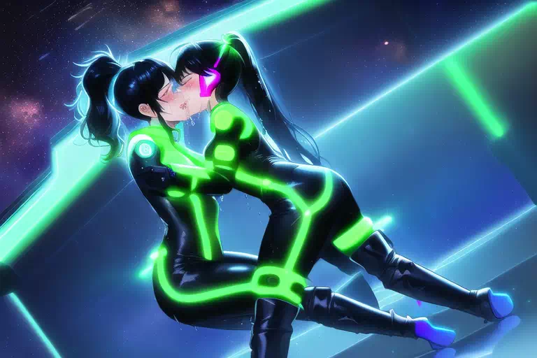 【NovelAI】Les sex in space base