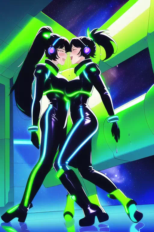 【NovelAI】Les sex in space base 2