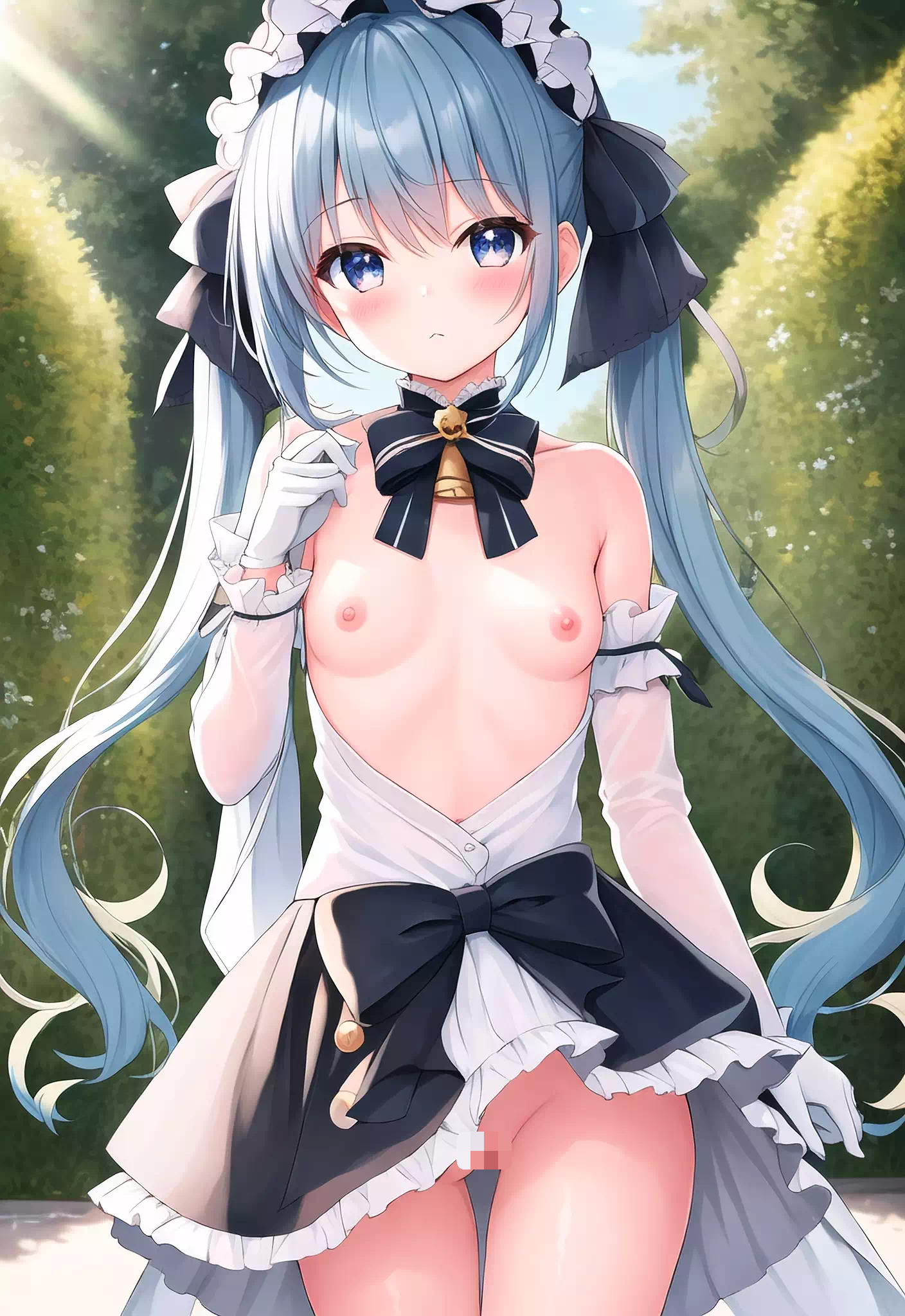 微??摸着少女的露出的小乳房