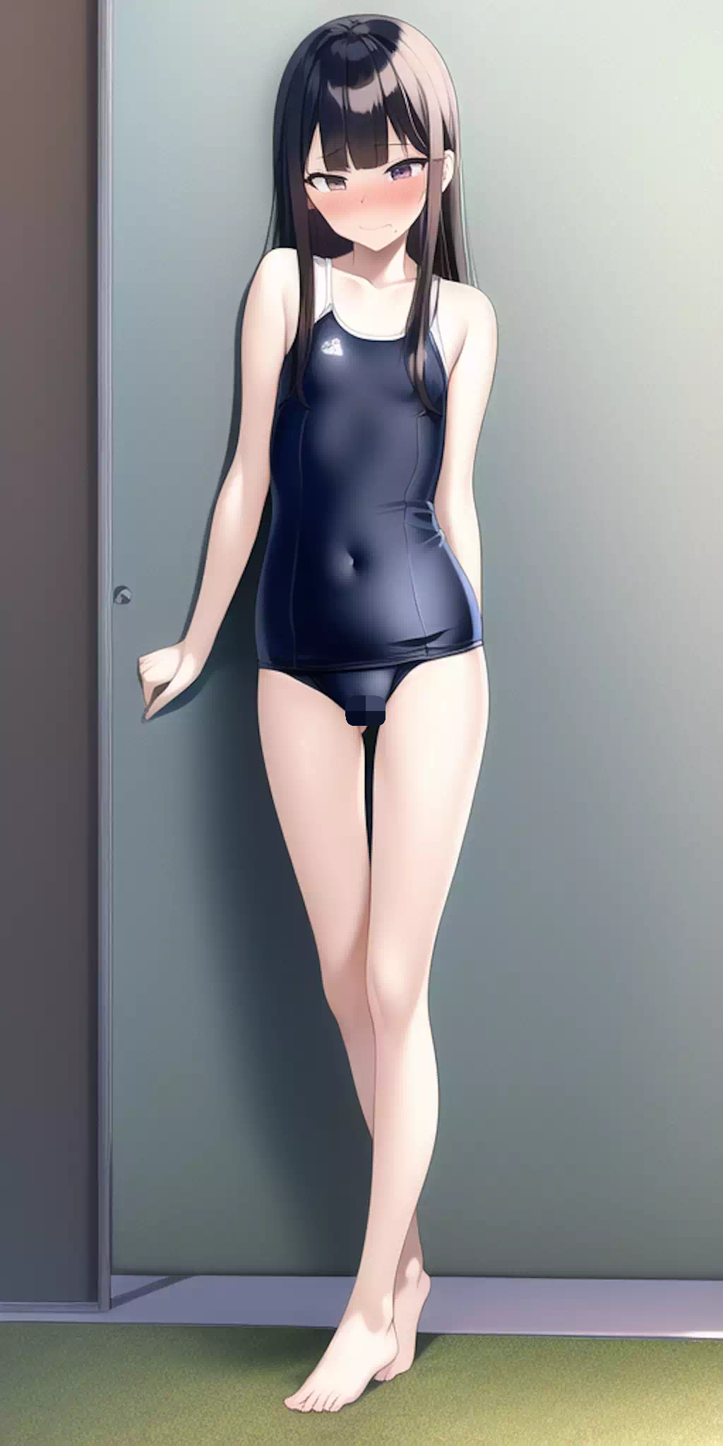 清楚系スク水少女のおしっこ我慢②