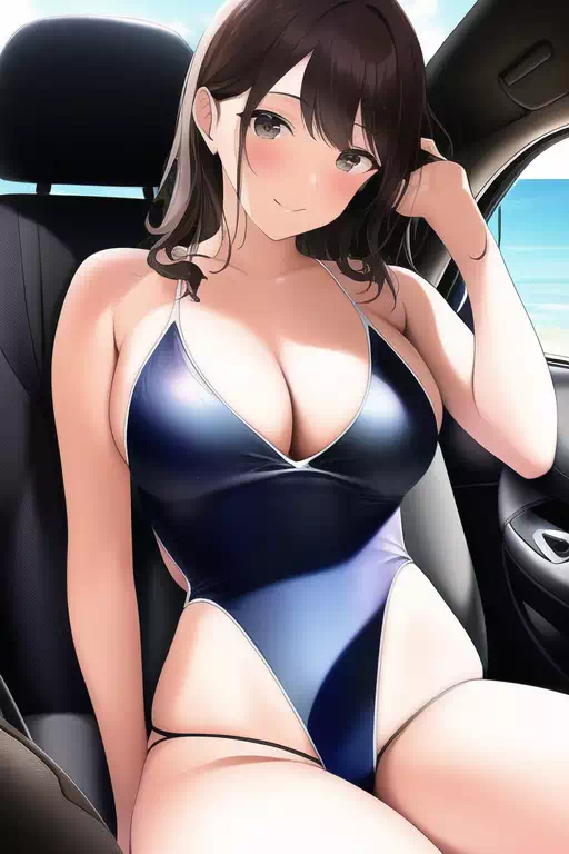 水着の女の子と車に乗ってみた