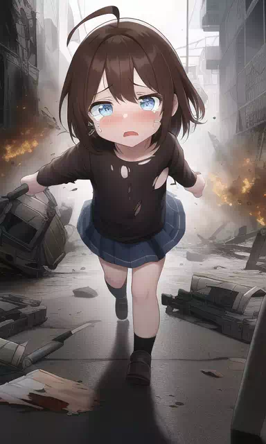 AI画伯　戦地の少女