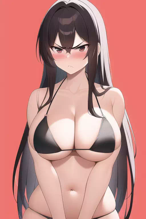 黒髪巨乳ビキニ