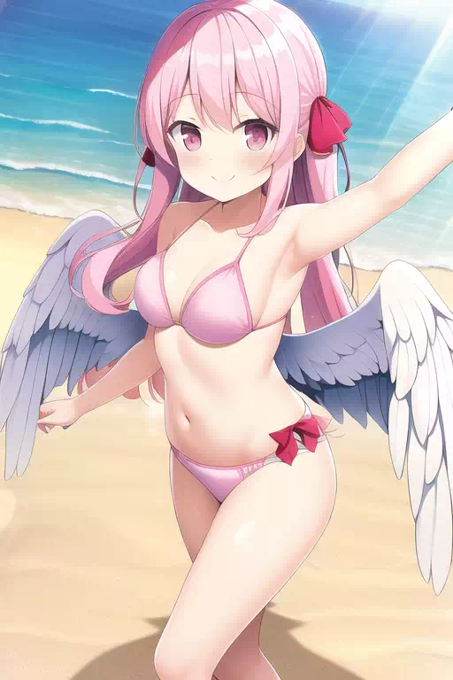 Angel loli,beach,smile