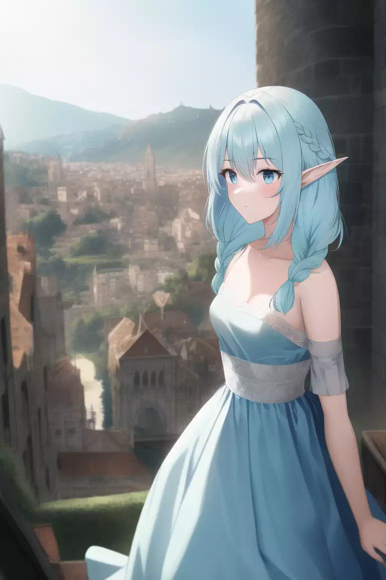 Elf girl in travel.