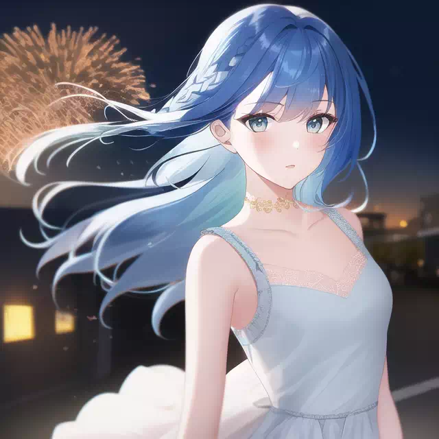 blue fireworks girl add