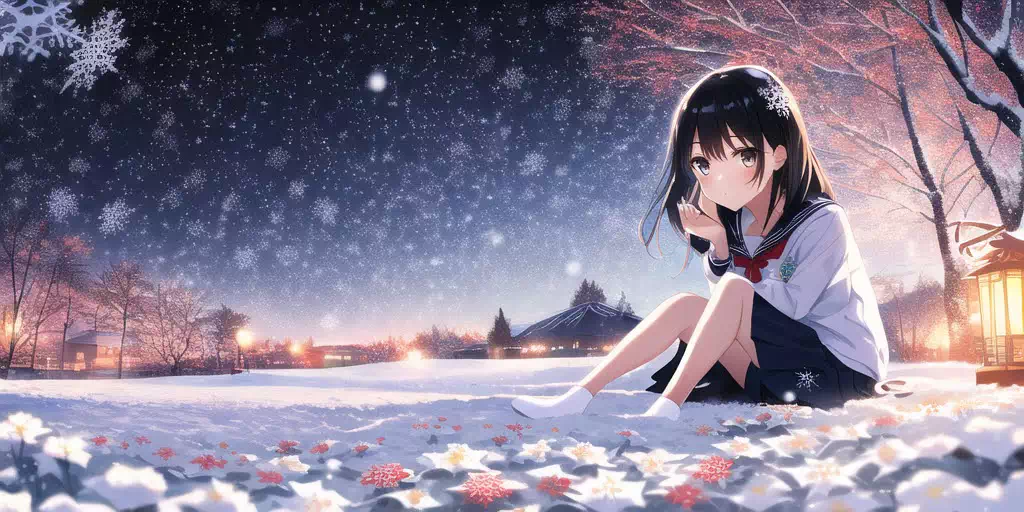 high school girl in the snow