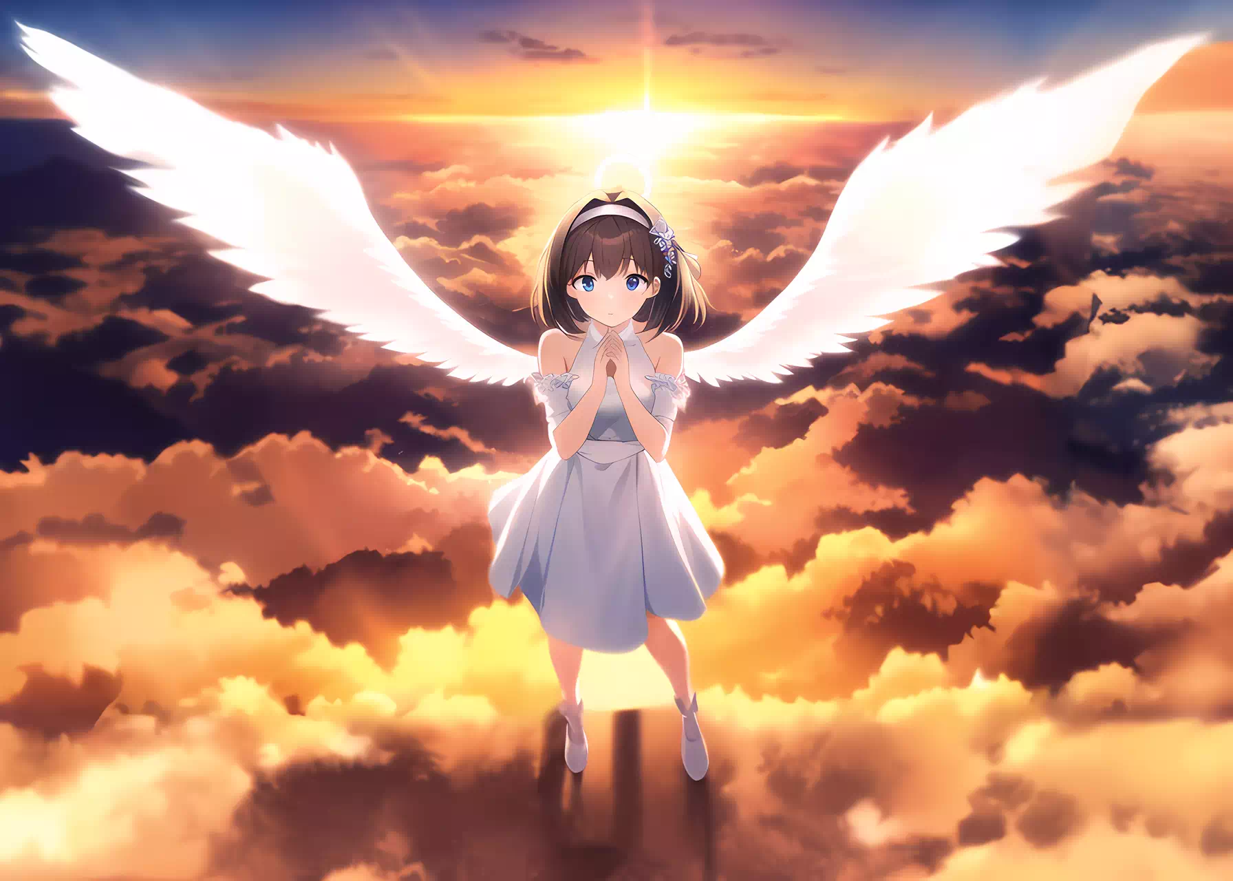 Angel at sunset