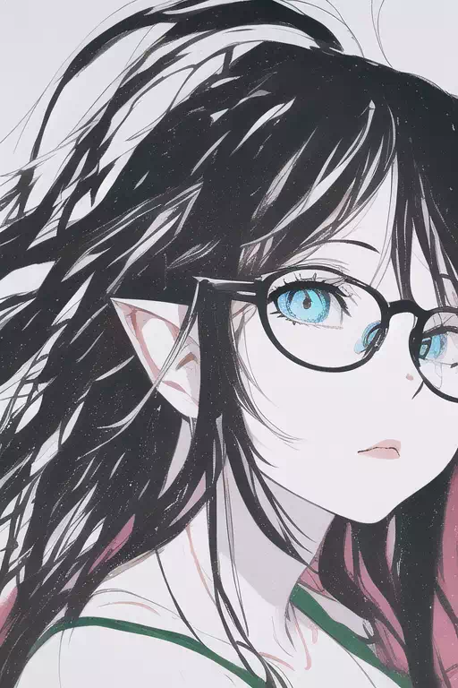 A girl with glasses