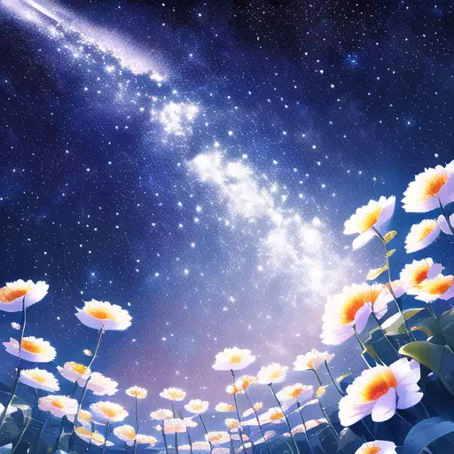 花和星空