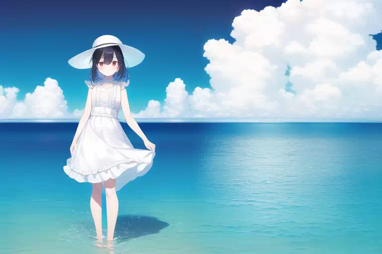 海の白ワンピ凛世