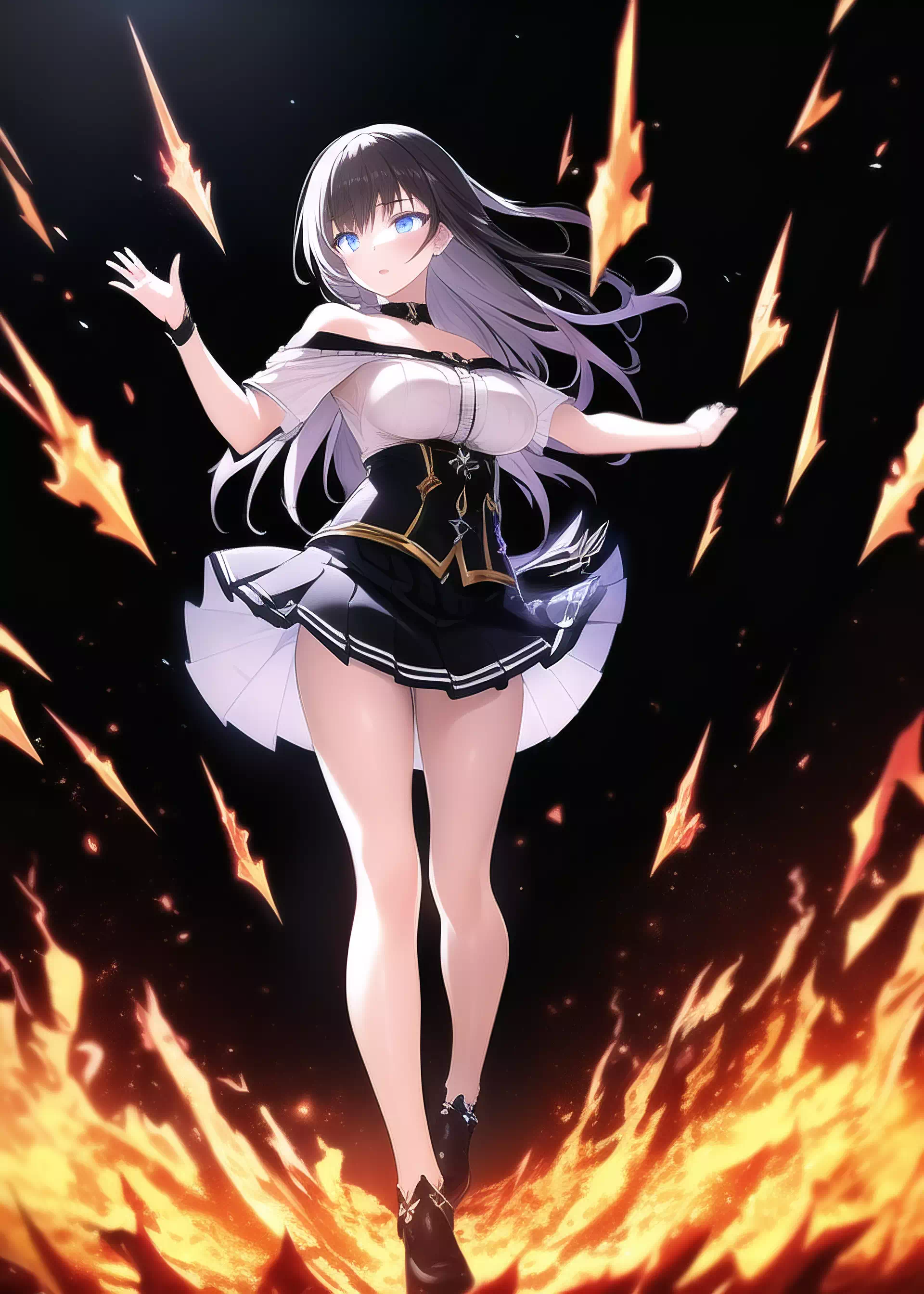 Magic girl flames