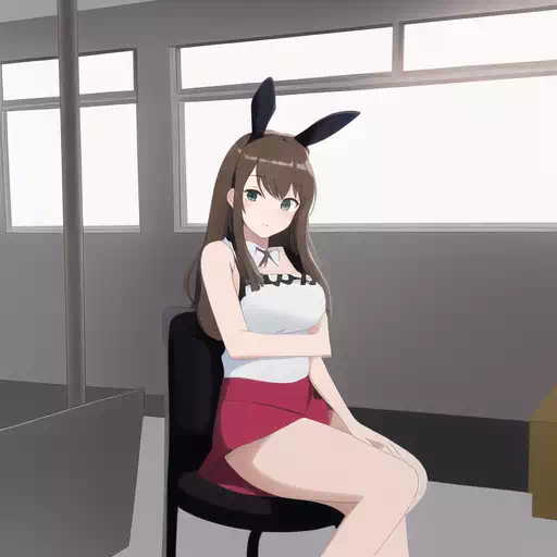 An empty store, a lone bunnygirl