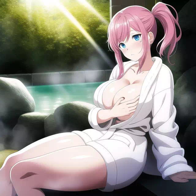 Bathrobe in hotsprings