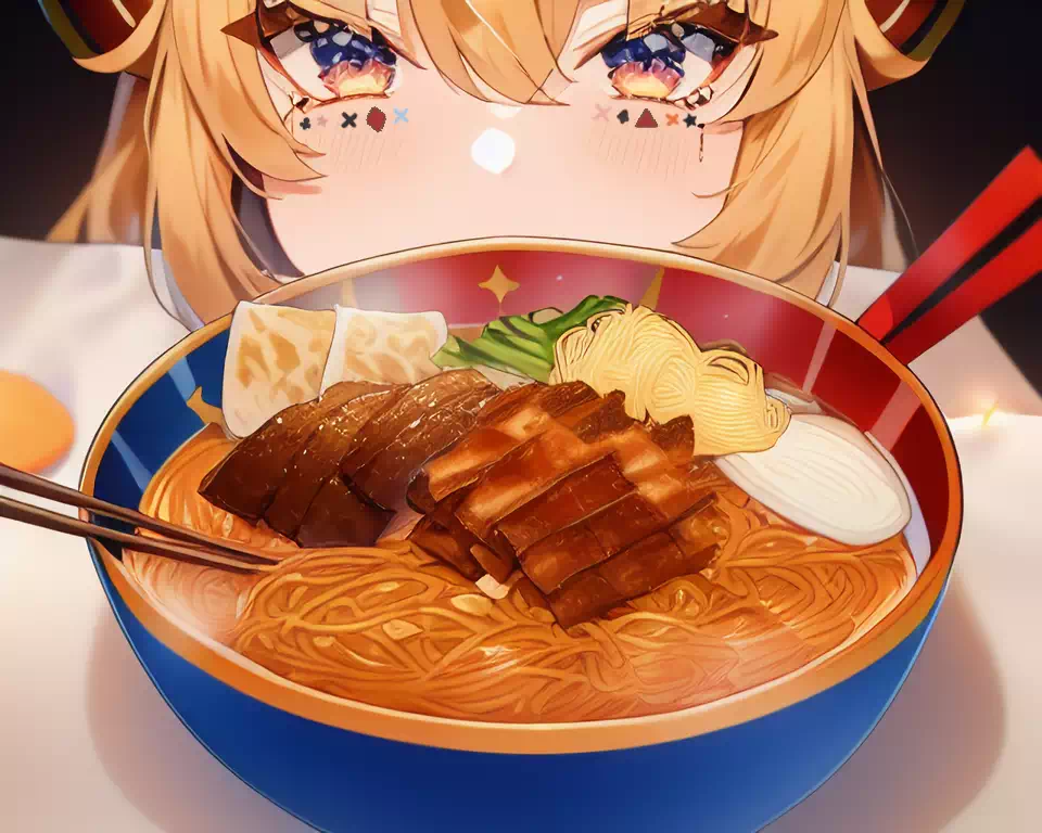 ラーメンをうまく食べた尾丸ポルカ