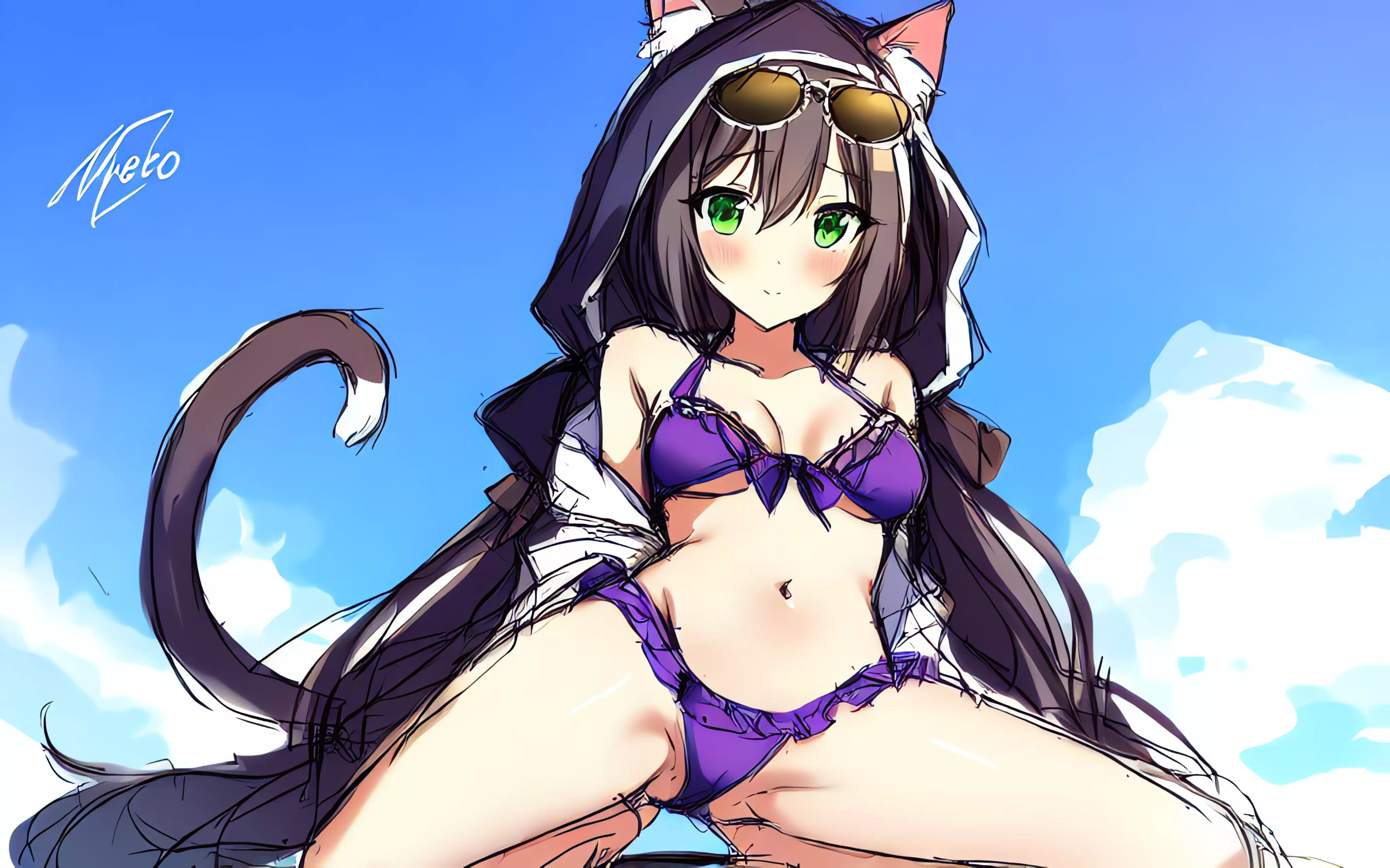 水着キャルちゃんラフ風