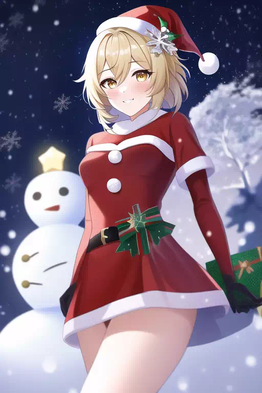 クリスマスサンタ服 蛍(原神)Chrismas Lumine 4