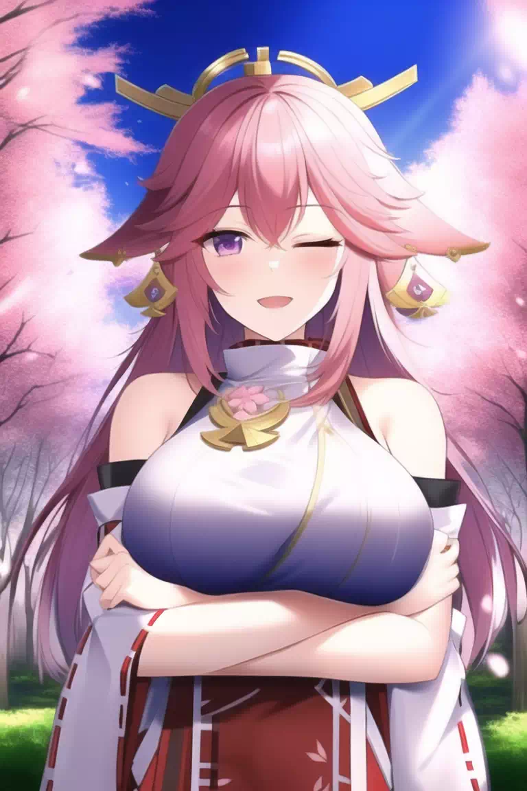 Yae Miko in Sakura Forest