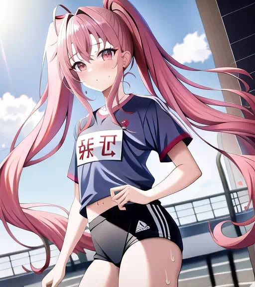 運動着を着て運動する少女たち 3