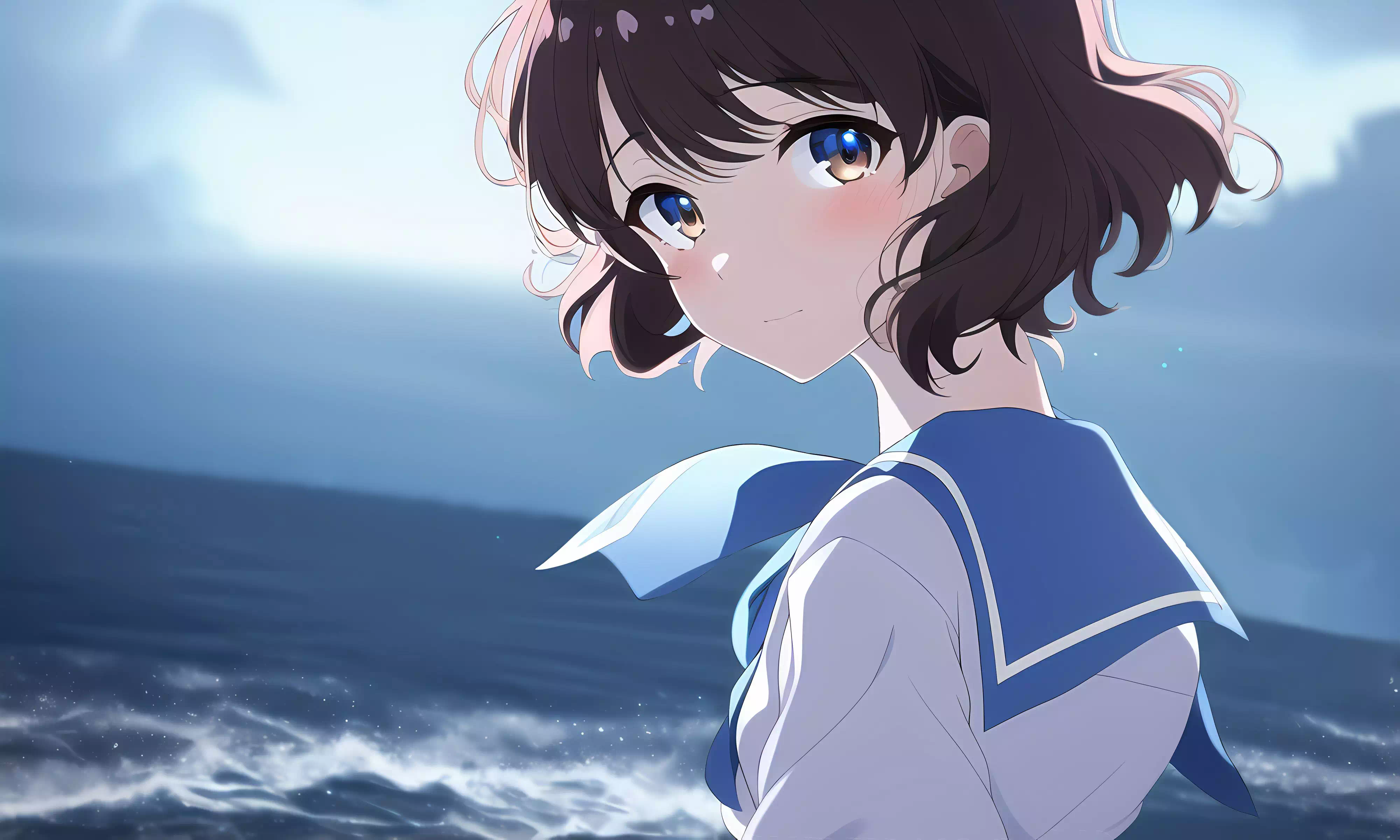 Kumiko at seaside StableAI