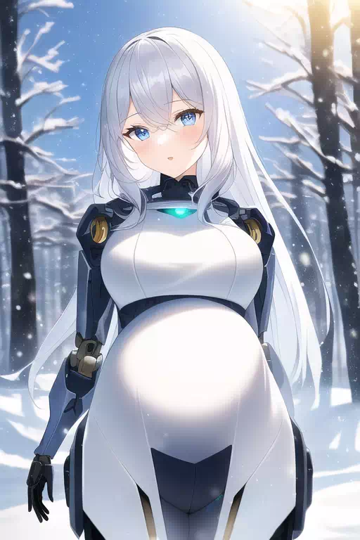 妊婦 + メカ少女 (雪女)