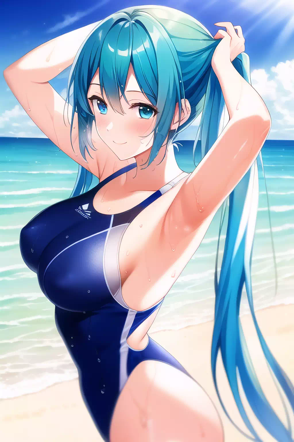 miku after swimming