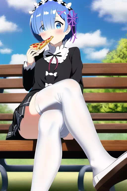 Rem Eating Pizza 01