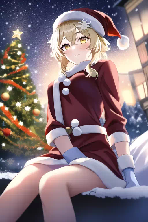 クリスマスサンタ服 蛍(原神)Chrismas Lumine 2