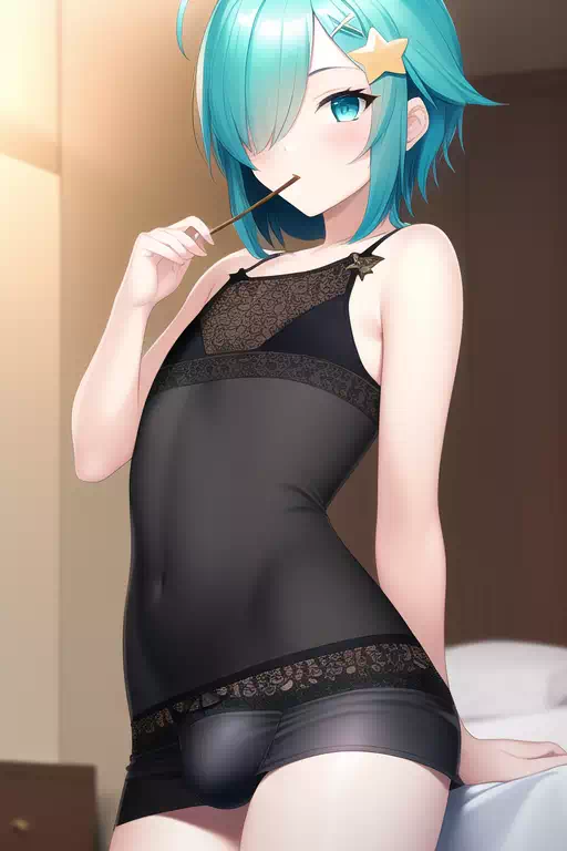 ポッキーをくわえるうちの男の娘達