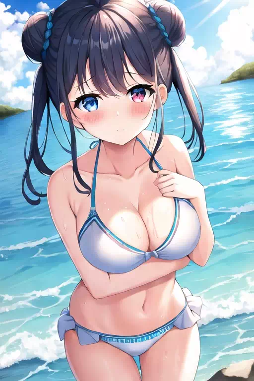 水着を着て海で遊んでいる様々な少女たち 5