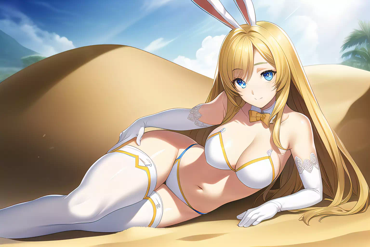Bunnygirl on sand