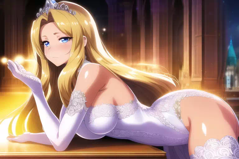 Bored leaning princess