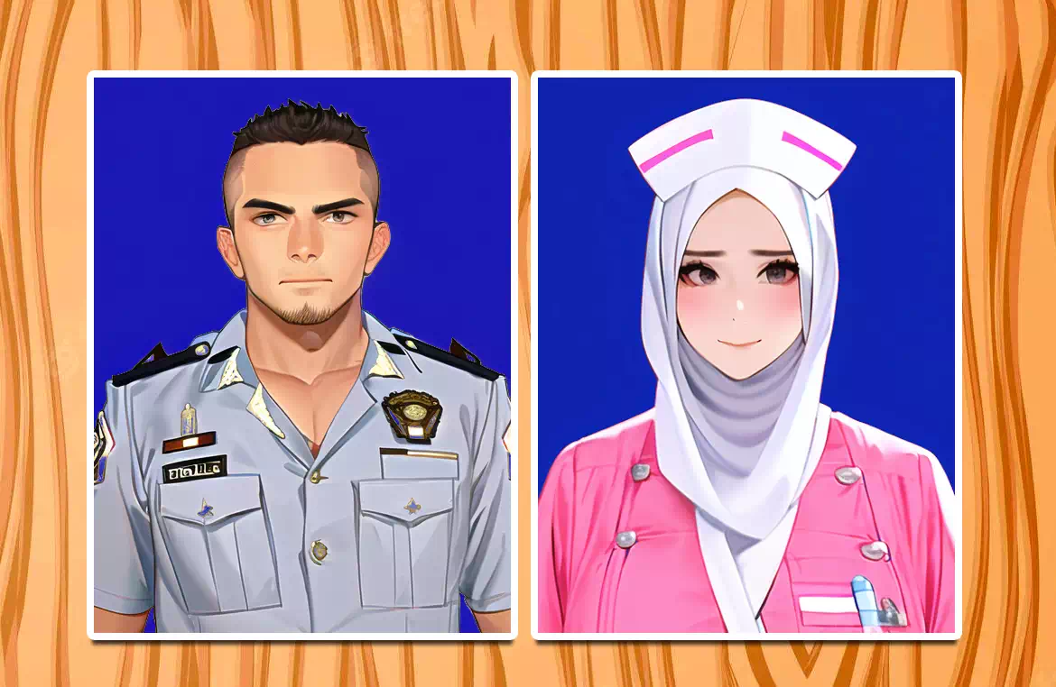 インドネシアの警察と看護師 (Novel AI)