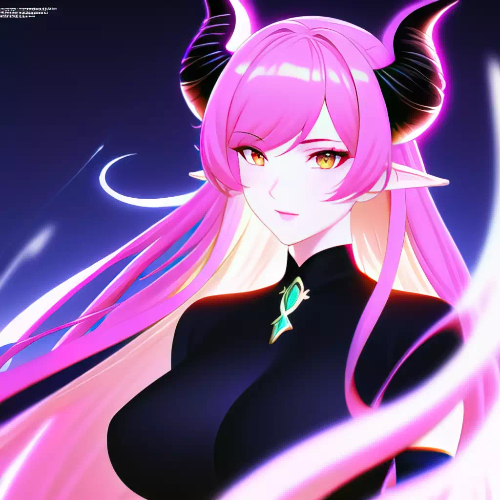 NAI Pretty pink hair succubus