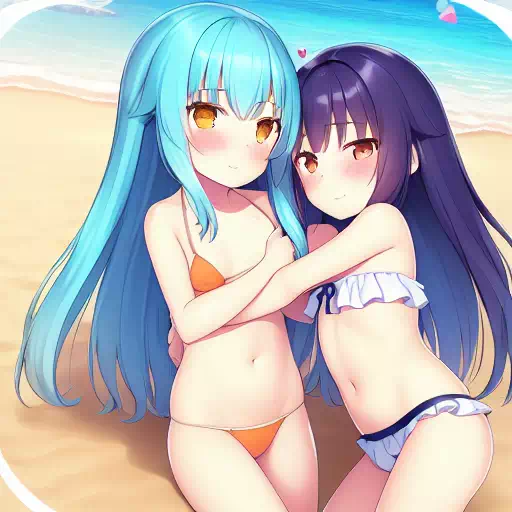 2 lolis in the beach