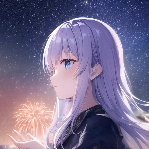 星空下的少女