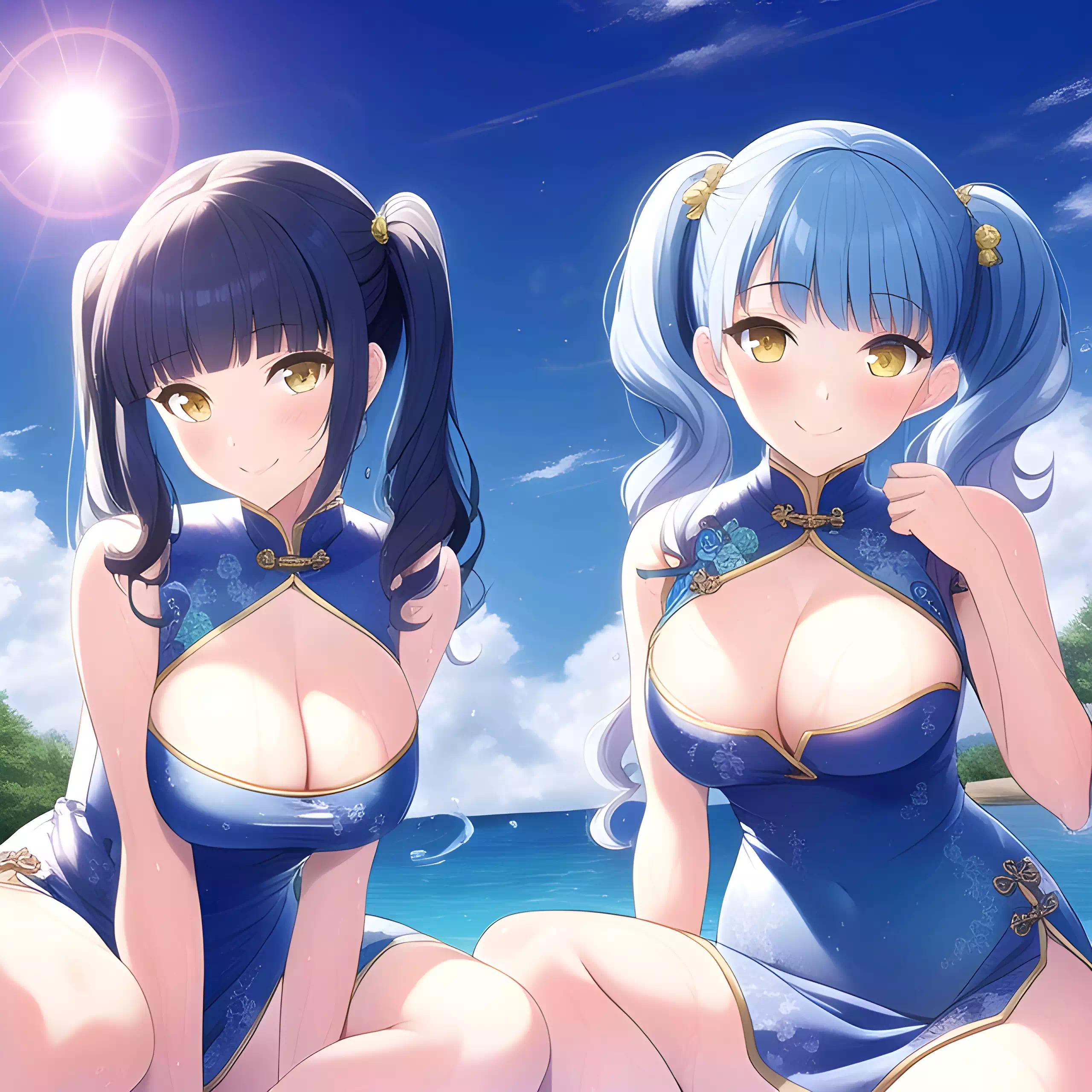 Twins , beach