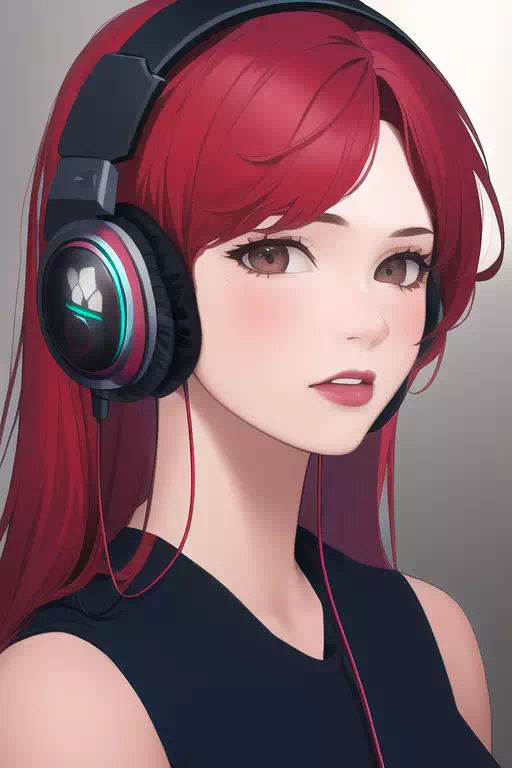 A girl and her headphones