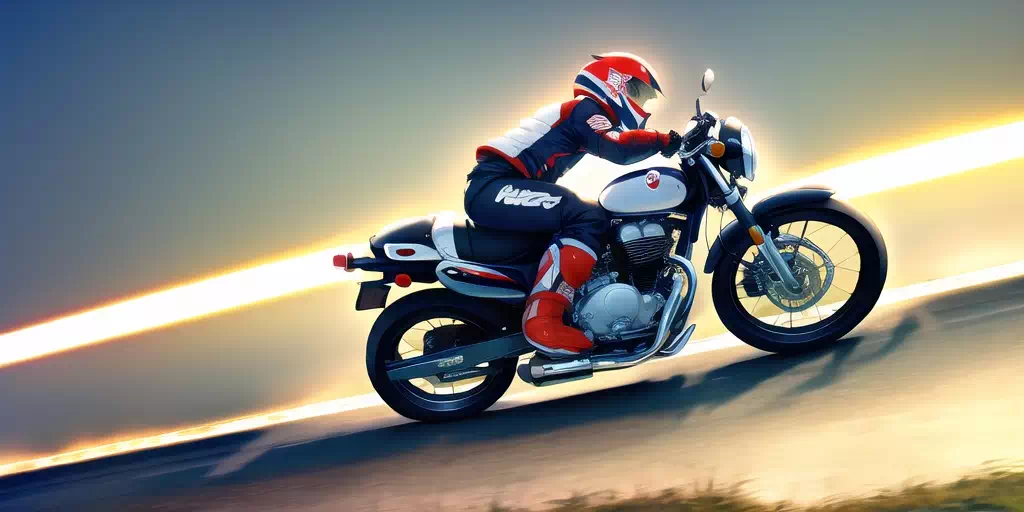 Riding Motorcycle (Novel AI)