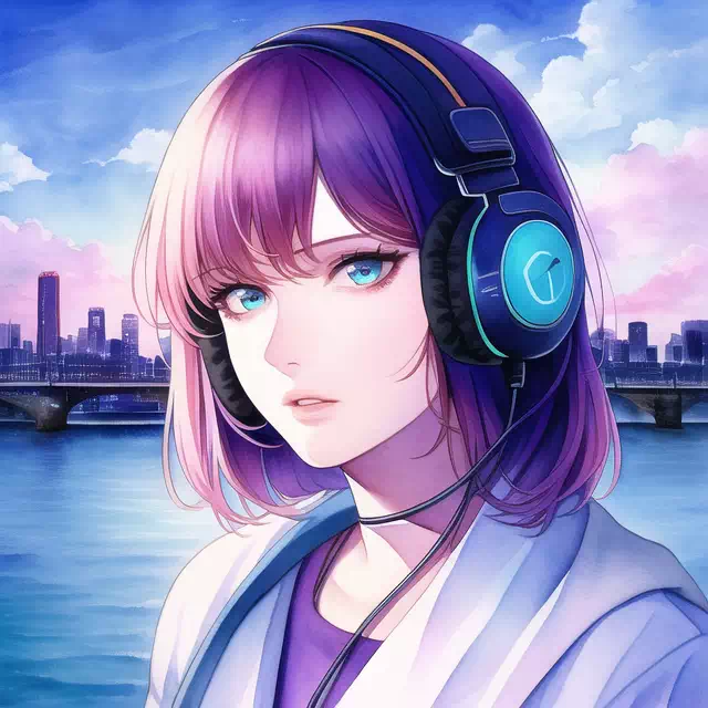 girl with headphones