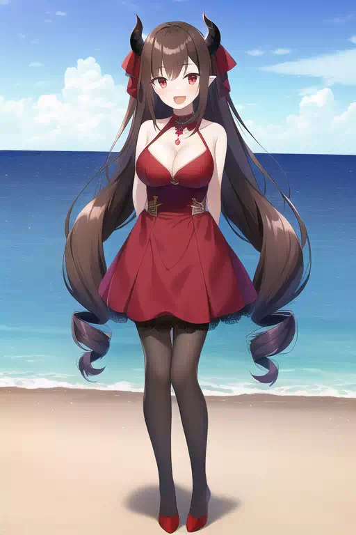 Demon girl at beach