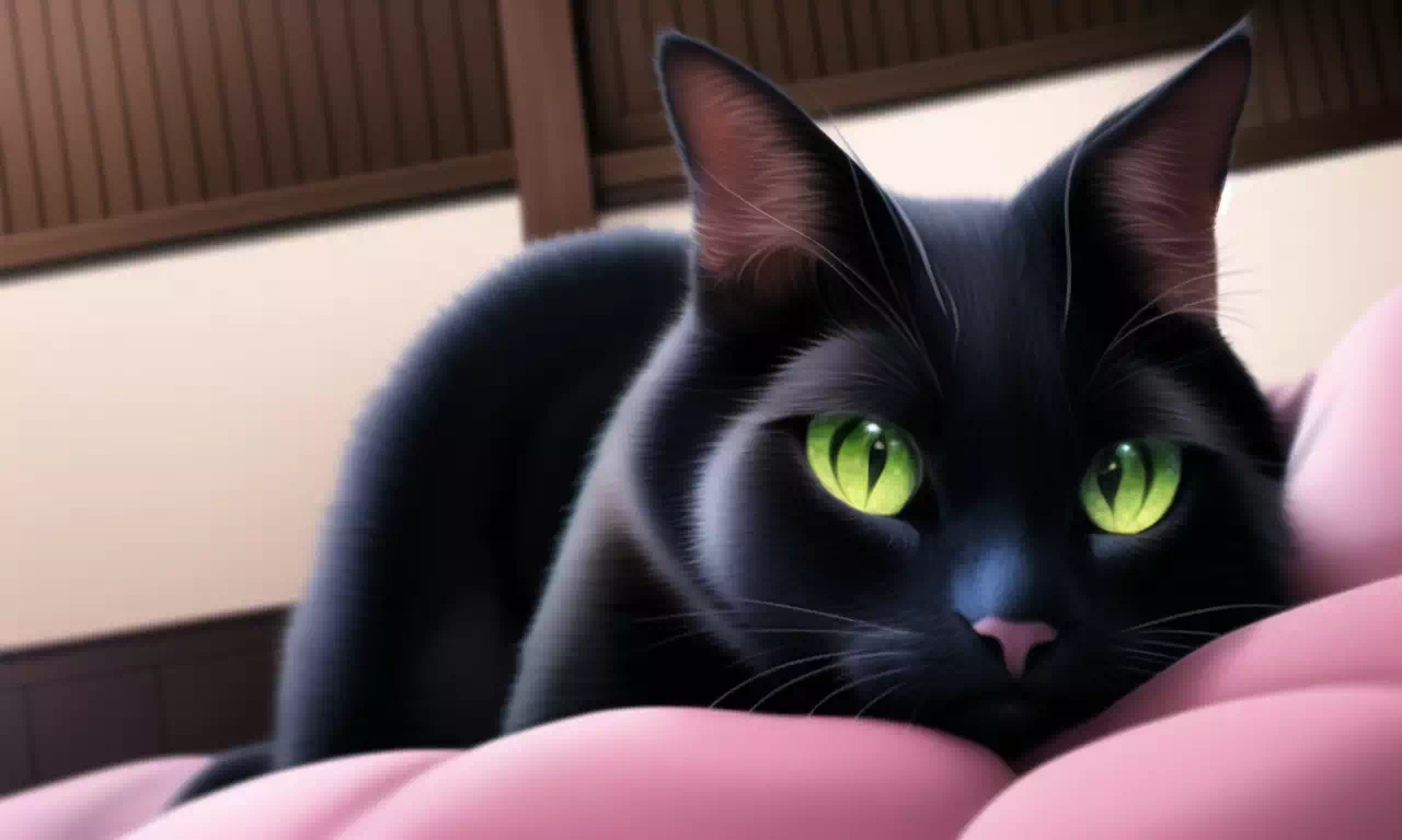 Black cats with green eyes