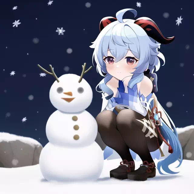 Ganyu &#8211; and snowman