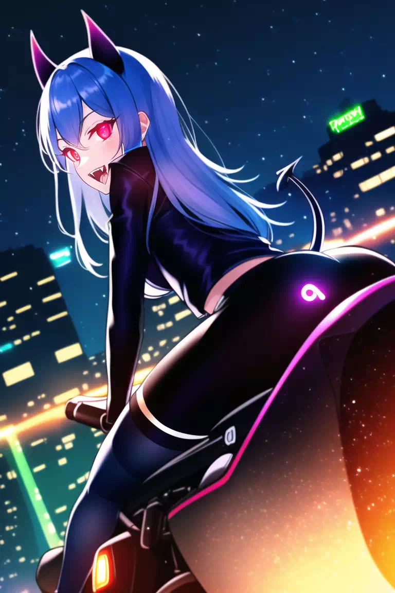 Demon Girl on a bike