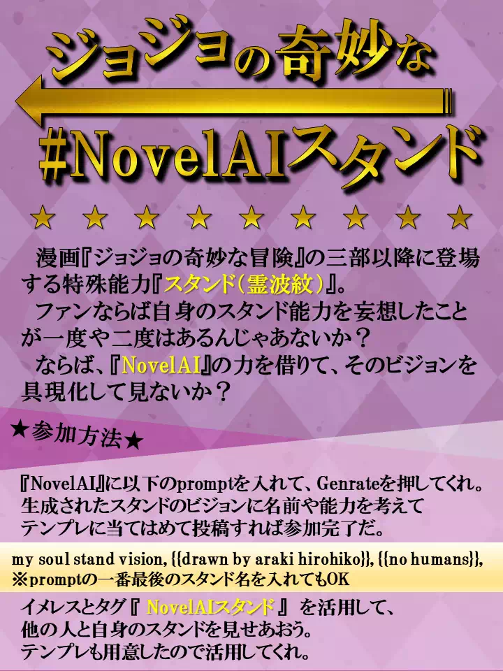 ジョジョの奇妙なNovelAIスタンド