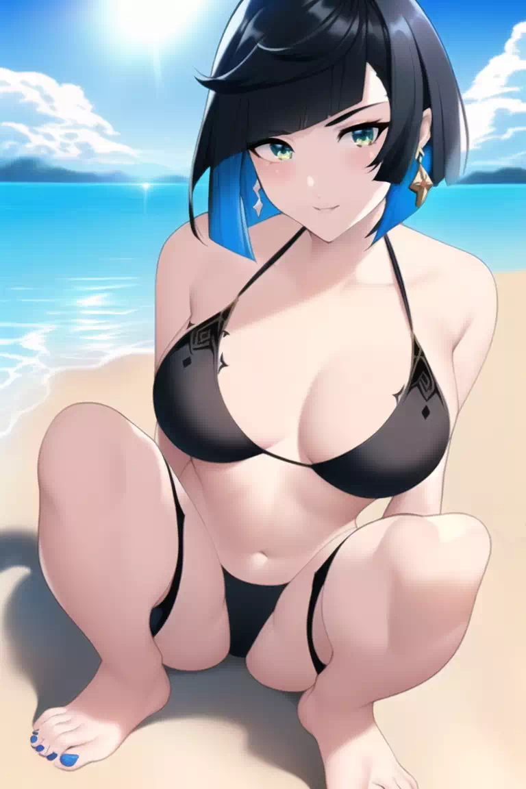 Beach with the teahouse&#8217;s Boss.